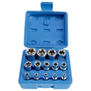 Torx topnøglesæt 1/4", 3/8" og 1/2" – 14 dele