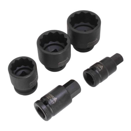 Navmøtrik topsæt 5 dele – 1/2" impact - Billede 3