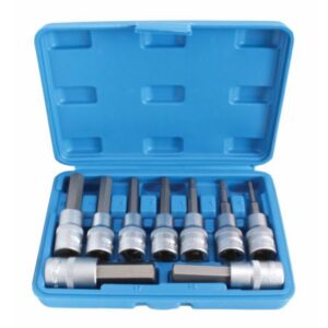 Lange HEX bit toppe 80 mm – 9 stk.