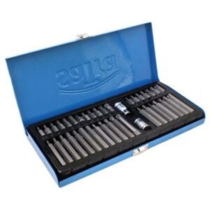 Bit topnøglesæt 40 dele med HEX, TORX og spline