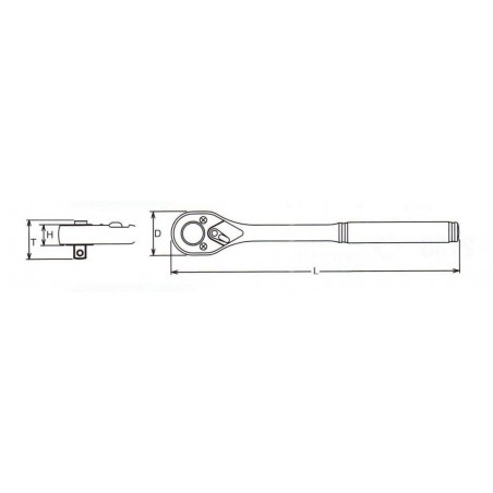 1/4" skraldenøgle 72T med buet greb - Billede 3