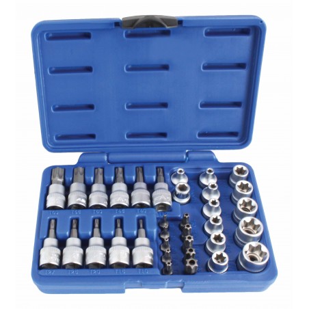 Torx & E-Torx topnøglesæt 3/8" – 34 dele