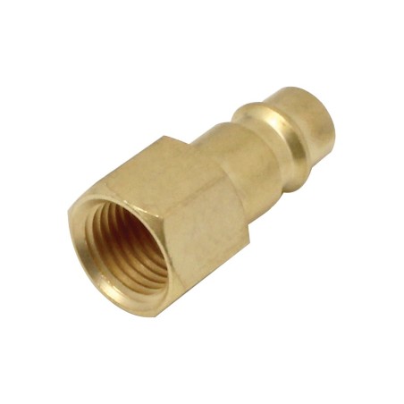 Trykluft nippel til lynkobling – 1/4” indvendigt gevind i messing - Billede 3
