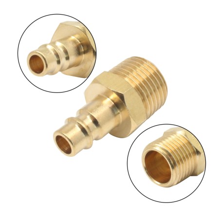 Lynkoblingsnippel 1/2” udvendigt gevind – messing - Billede 2