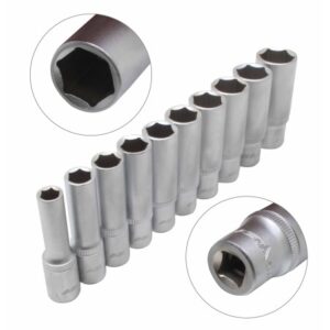 Topnøglesæt 3/8" lange toppe 8–19 mm