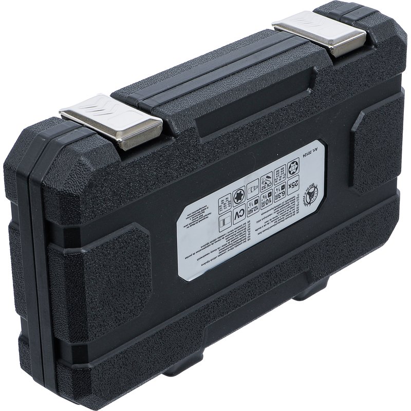 Bittop-/topnøgletopsæt | 6,3 mm (1/4"), 10 mm (3/8"), 12,5 mm (1/2") | E-profil / T-profil (til Torx) | 25 dele - Billede 5