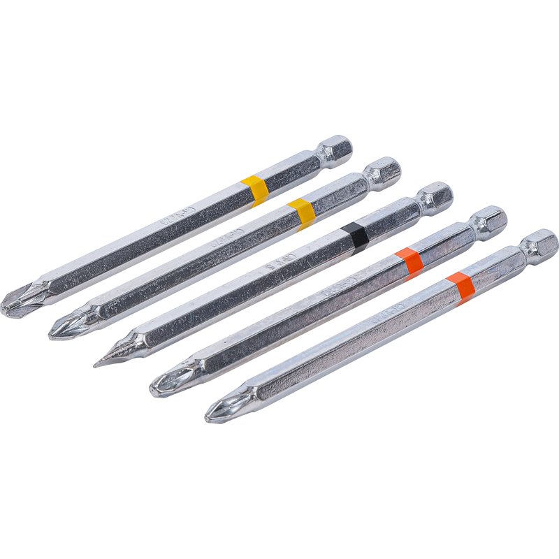 Bitsæt | udvendig sekskant 6,3 mm (1/4") | Krydskærv PH, krydskærv PZ, slids | længde 110 mm | 5 dele