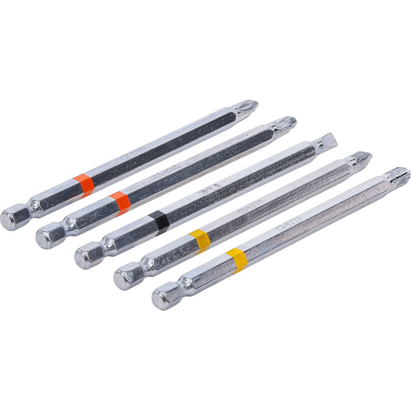 Bitsæt | udvendig sekskant 6,3 mm (1/4") | Krydskærv PH, krydskærv PZ, slids | længde 110 mm | 5 dele - Billede 3