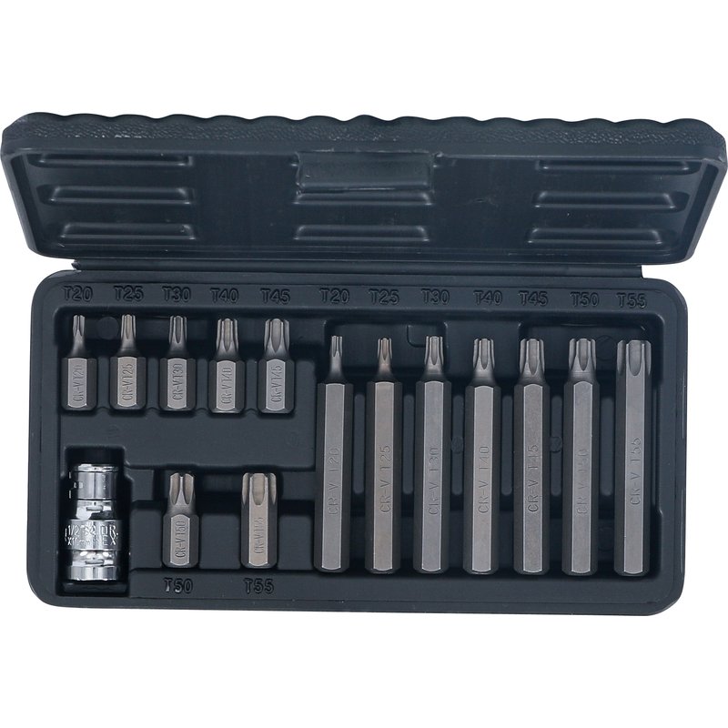 Bitsæt | udvendig sekskant 10 mm (3/8") | T-profil (til Torx) | 15 dele - Billede 4