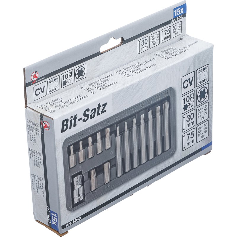 Bitsæt | udvendig sekskant 10 mm (3/8") | T-profil (til Torx) | 15 dele - Billede 6