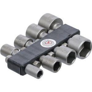 Topnøglebitsæt | udvendig sekskant 6,3 mm (1/4") | 5 - 13 mm | 8 dele