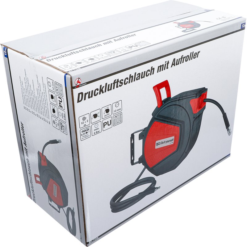 Trykluftslange med opruller | automatisk | 12 m + 2 m - Billede 5