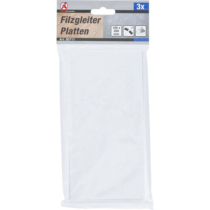 Filtglider | plader | hvide | 100 x 200 mm | 3 dele - Billede 4