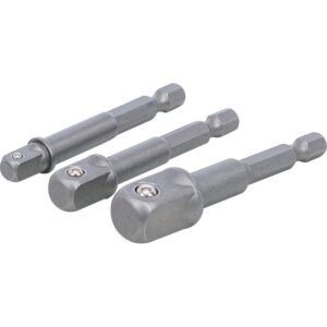 Adaptersæt til boremaskiner | 6,3 mm (1/4") | 6,3 mm (1/4") / 10 mm (3/8") / 12,5 mm (1/2") | 3 dele