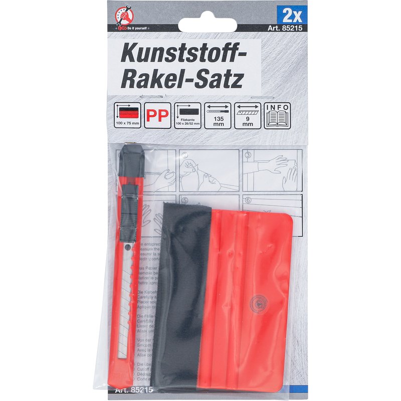 Plast-rakel-sæt | til folier | med filtkant | 2 dele - Billede 5