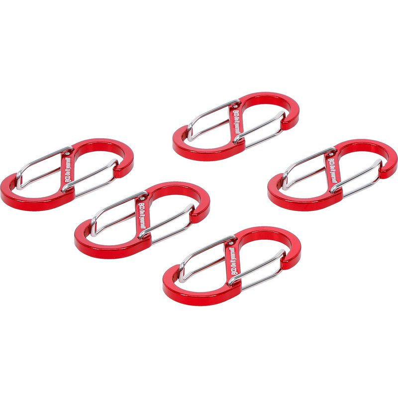 Karabinhage-sortiment med dobbelt åbning | aluminium | 5 dele - Billede 3