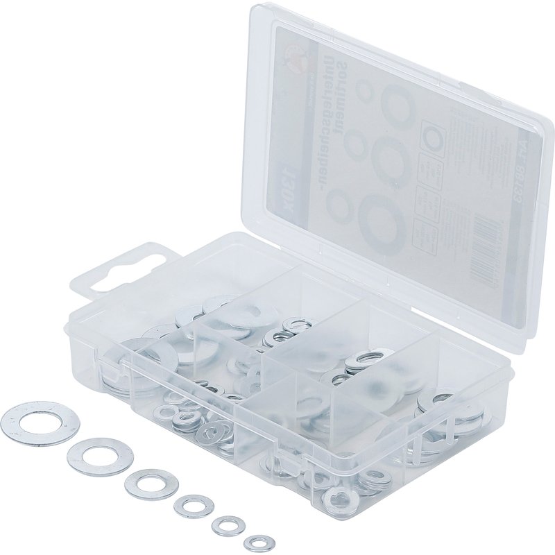 Mellemlægsskivesortiment | Ø 4 - 12 mm (indvendig diameter) | 130 dele