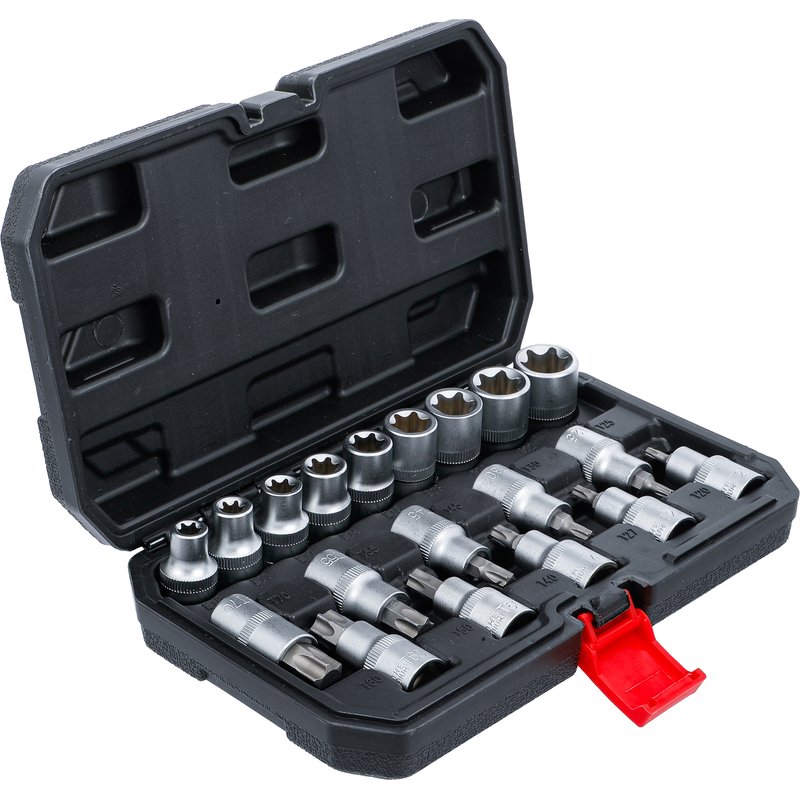 Bittop-/topnøglesæt | indvendig sekskant 12,5 mm (1/2") | T-profil (til Torx) / E-profil | 19 dele - Billede 2