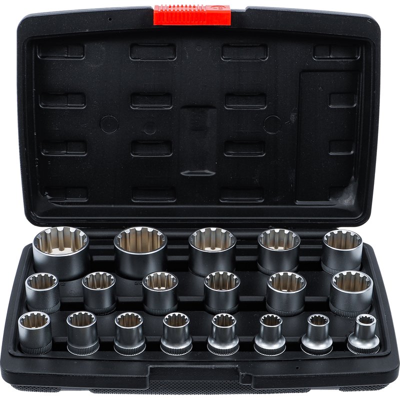 Topnøgletopsæt Gear Lock | 12,5 mm (1/2") | 19 dele