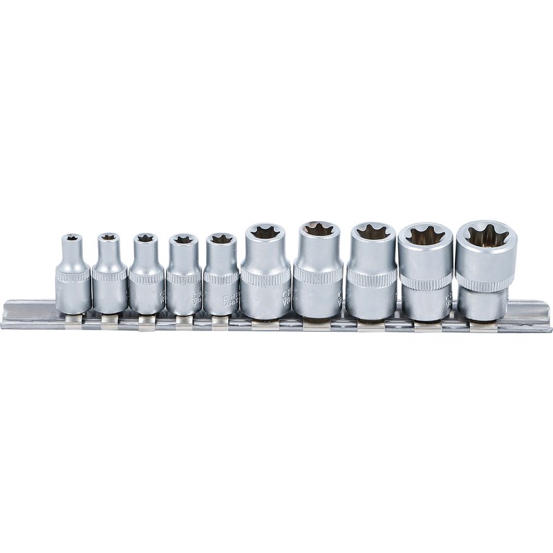 Topnøgletopsæt E-profil | 6,3 mm (1/4") / 10 mm (3/8") | E4 - E16 | 10 dele - Billede 2